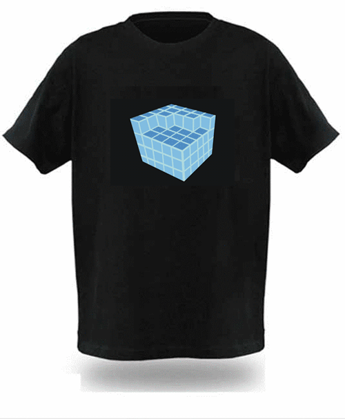 Blue Cube világító equalizeres póló