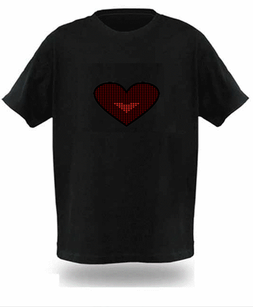 Red Heart világító equalizeres póló